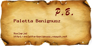 Paletta Benignusz névjegykártya